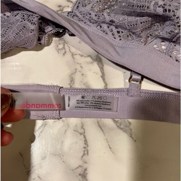 COMMANDO Butter + Lace Bralette, Size: XL Color: Wisteria - Picture 5 of 7
